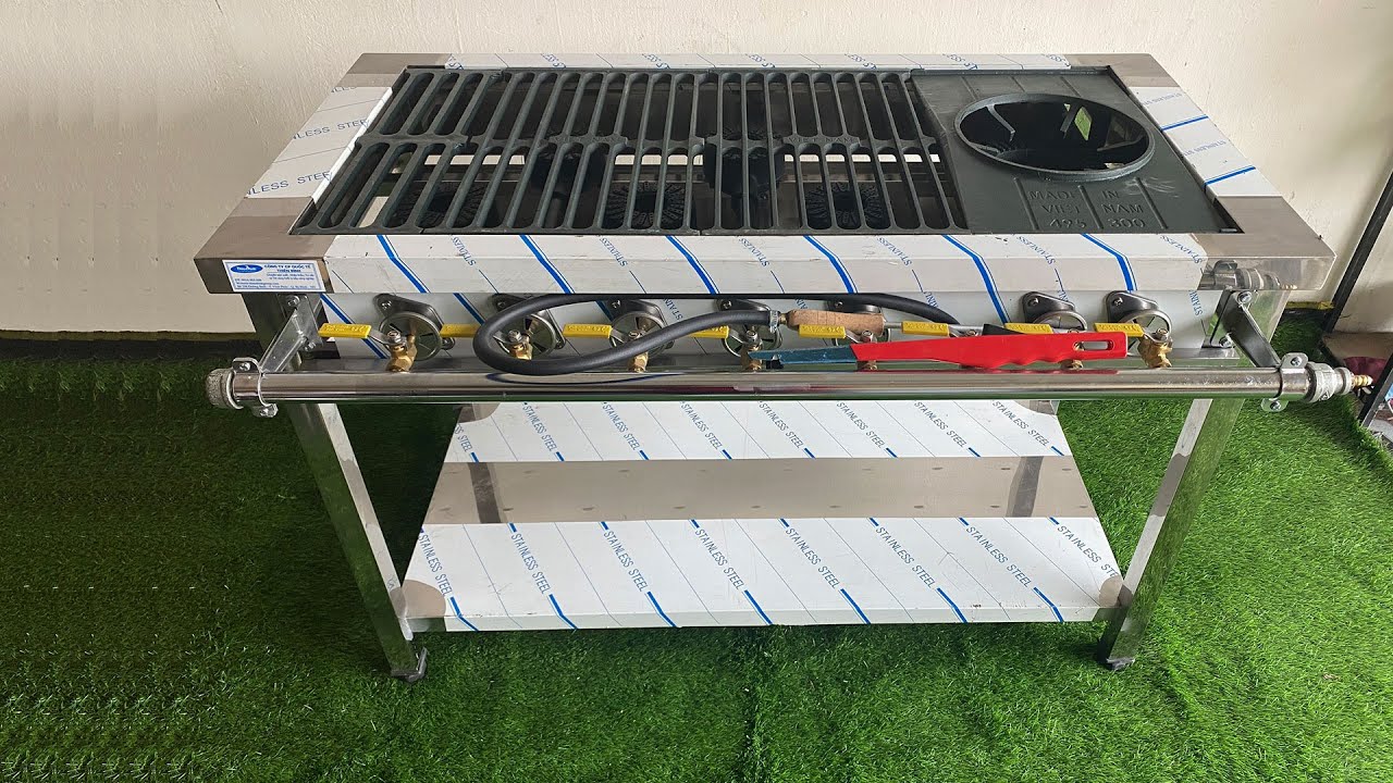 Bếp gas công nghiệp 1 họng lớn 5 họng nhỏ 2