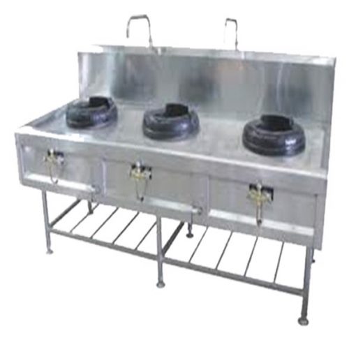 Bếp á công nghiệp 3 họng có kệ dưới và vòi nước sạch 8