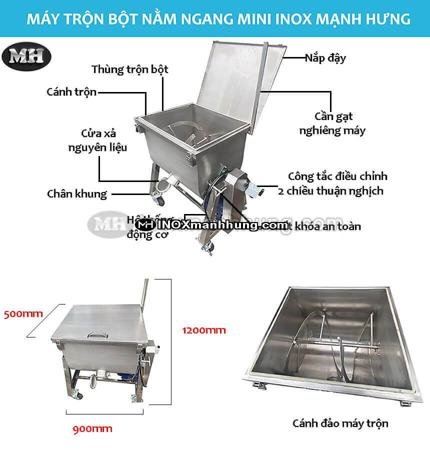 Thiết bị trộn bột nằm ngang mini 8